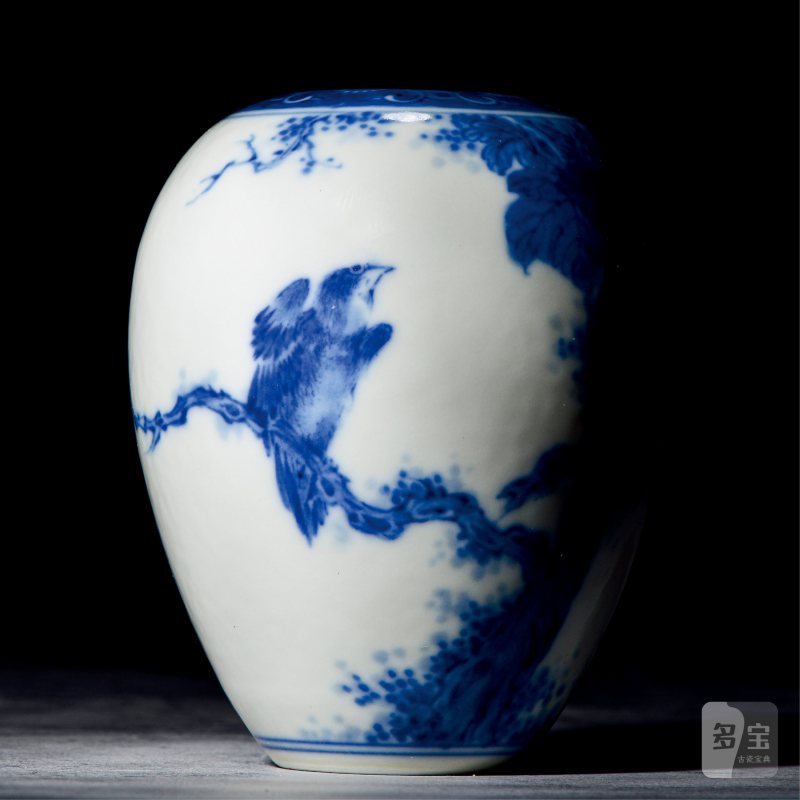 清光绪 青花花鸟纹水盂